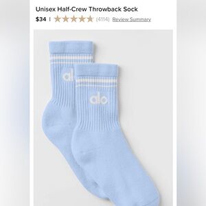 Unisex half crew socks seashell blue